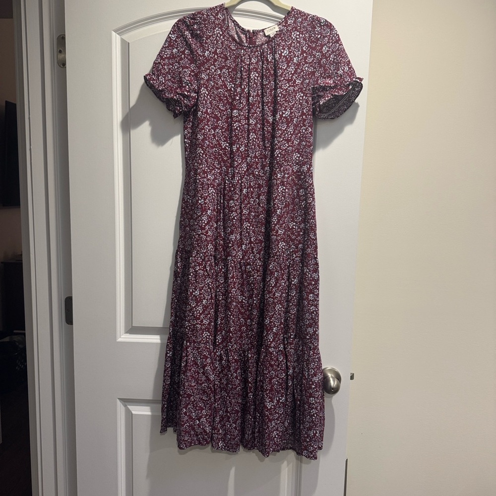 J. Crew Purple Floral Maxi Dress